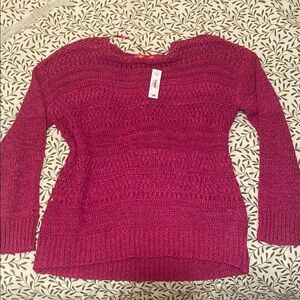 🌺 NWT Joe Fresh Women's Magenta Knit Sweater - Size L 🩷
